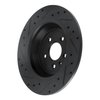 E-Line Drilled & Slotted Black Brake Rotor, 2013-2020 Ford/Lincoln/Mercury/Mazda, Position: Rear Right - image 4