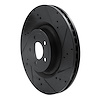 E-Line Drilled & Slotted Black Brake Rotor, Fits Select Ford/Lincoln/Mercury/Mazda, Position: Front Right - image 1