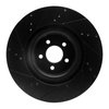E-Line Drilled & Slotted Black Brake Rotor, Fits Select Ford/Lincoln/Mercury/Mazda, Position: Front Right - image 2