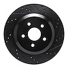 E-Line Drilled & Slotted Black Brake Rotor, 2004-2007 Ford/Lincoln/Mercury/Mazda, Position: Rear Right - image 1