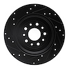 E-Line Drilled & Slotted Black Brake Rotor, 2005-2019 Ford/Lincoln/Mercury/Mazda, Position: Rear Right - image 1