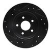 E-Line Drilled & Slotted Black Brake Rotor, 2013-2018 Ford/Lincoln/Mercury/Mazda, Position: Rear Right - image 4