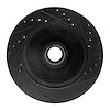 E-Line Drilled & Slotted Black Brake Rotor, 1980-1985 Ford/Lincoln/Mercury/Mazda, Position: Front Left - image 1