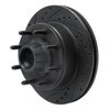 E-Line Drilled & Slotted Black Brake Rotor, 1980-1985 Ford/Lincoln/Mercury/Mazda, Position: Front Left - image 3