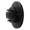 E-Line Drilled & Slotted Black Brake Rotor, 1980-1983 Ford/Lincoln/Mercury/Mazda, Position: Front Right - image 4