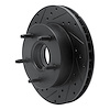 E-Line Drilled & Slotted Black Brake Rotor, 1986-1988 Ford/Lincoln/Mercury/Mazda, Position: Front Left - image 1
