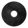 E-Line Drilled & Slotted Black Brake Rotor, 1986-1988 Ford/Lincoln/Mercury/Mazda, Position: Front Left - image 4