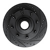 E-Line Drilled & Slotted Black Brake Rotor, 1986-1994 Ford/Lincoln/Mercury/Mazda, Position: Front Right - image 1