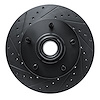 E-Line Drilled & Slotted Black Brake Rotor, 1994-2001 Ford/Lincoln/Mercury/Mazda, Position: Front Left - image 1