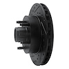 E-Line Drilled & Slotted Black Brake Rotor, 1995-1997 Ford/Lincoln/Mercury/Mazda, Position: Front Left - image 1