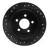 E-Line Drilled & Slotted Black Brake Rotor, 1995-2002 Ford/Lincoln/Mercury/Mazda, Position: Rear Right - image 1