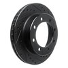 E-Line Drilled & Slotted Black Brake Rotor, 1995-1999 Ford/Lincoln/Mercury/Mazda, Position: Front Right - image 2