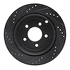 E-Line Drilled & Slotted Black Brake Rotor, 1995-1997 Ford/Lincoln/Mercury/Mazda, Position: Front Right - image 1