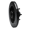 E-Line Drilled & Slotted Black Brake Rotor, 2000-2004 Ford/Lincoln/Mercury/Mazda, Position: Front Left - image 1