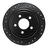 E-Line Drilled & Slotted Black Brake Rotor, 2003-2005 Ford/Lincoln/Mercury/Mazda, Position: Rear Left - image 1