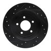 E-Line Drilled & Slotted Black Brake Rotor, 2005-2008 Ford/Lincoln/Mercury/Mazda, Position: Rear Right - image 2