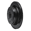 E-Line Drilled & Slotted Black Brake Rotor, 2012-2014 Ford/Lincoln/Mercury/Mazda, Position: Rear Right - image 1