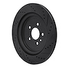 E-Line Drilled & Slotted Black Brake Rotor, 2013-2019 Ford/Lincoln/Mercury/Mazda, Position: Rear Left - image 1