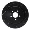 E-Line Drilled & Slotted Black Brake Rotor, 2013-2019 Ford/Lincoln/Mercury/Mazda, Position: Rear Right - image 3
