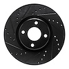 E-Line Drilled & Slotted Black Brake Rotor, Fits Select Ford/Lincoln/Mercury/Mazda, Position: Front Left - image 1