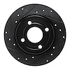 E-Line Drilled & Slotted Black Brake Rotor, Fits Select Ford/Lincoln/Mercury/Mazda, Position: Rear Left - image 1