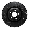 E-Line Drilled & Slotted Black Brake Rotor, Fits Select Ford/Lincoln/Mercury/Mazda, Position: Front Left - image 1