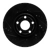 E-Line Drilled & Slotted Black Brake Rotor, Fits Select Ford/Lincoln/Mercury/Mazda, Position: Front Left - image 1