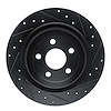 E-Line Drilled & Slotted Black Brake Rotor, Fits Select Ford/Lincoln/Mercury/Mazda, Position: Rear Right - image 1