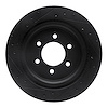 E-Line Drilled & Slotted Black Brake Rotor, Fits Select Ford/Lincoln/Mercury/Mazda, Position: Rear Right