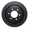 E-Line Drilled & Slotted Black Brake Rotor, Fits Select Ford/Lincoln/Mercury/Mazda, Position: Rear Left - image 1