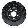 E-Line Drilled & Slotted Black Brake Rotor, Fits Select Ford/Lincoln/Mercury/Mazda, Position: Front Left - image 1