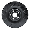 E-Line Drilled & Slotted Black Brake Rotor, Fits Select Ford/Lincoln/Mercury/Mazda, Position: Front Left - image 1