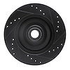 E-Line Drilled & Slotted Black Brake Rotor, 1984-1987 Ford/Lincoln/Mercury/Mazda, Position: Front Left - image 1