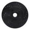 E-Line Drilled & Slotted Black Brake Rotor, 1984-1987 Ford/Lincoln/Mercury/Mazda, Position: Front Right - image 2
