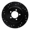 E-Line Drilled & Slotted Black Brake Rotor, 2003-2005 Ford/Lincoln/Mercury/Mazda, Position: Rear Left - image 1