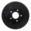 E-Line Drilled & Slotted Black Brake Rotor, 1975-1979 Ford/Lincoln/Mercury/Mazda, Position: Rear Right - image 4