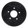 E-Line Drilled & Slotted Black Brake Rotor, 1975-1979 Ford/Lincoln/Mercury/Mazda, Position: Rear Left - image 2