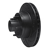 E-Line Drilled & Slotted Black Brake Rotor, 1979-1991 Ford/Lincoln/Mercury/Mazda, Position: Front Right - image 1