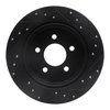 E-Line Drilled & Slotted Black Brake Rotor, 1991-1995 Ford/Lincoln/Mercury/Mazda, Position: Rear Left - image 3