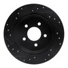 E-Line Drilled & Slotted Black Brake Rotor, 1991-1995 Ford/Lincoln/Mercury/Mazda, Position: Rear Right - image 4
