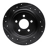 E-Line Drilled & Slotted Black Brake Rotor, 1996-2002 Ford/Lincoln/Mercury/Mazda, Position: Rear Right - image 1