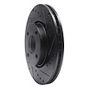 E-Line Drilled & Slotted Black Brake Rotor, 1998-2002 Ford/Lincoln/Mercury/Mazda, Position: Front Right - image 1