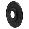 E-Line Drilled & Slotted Black Brake Rotor, 1963-1986 Fits Multiple Makes/Models, Position: Front Left