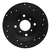E-Line Drilled & Slotted Black Brake Rotor, 1987-1990 Acura/Honda, Position: Rear Left - image 1