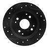 E-Line Drilled & Slotted Black Brake Rotor, 1995-1998 Acura/Honda, Position: Rear Right - image 1