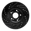 E-Line Drilled & Slotted Black Brake Rotor, 1997-2005 Acura/Honda, Position: Rear Right - image 1