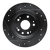 E-Line Drilled & Slotted Black Brake Rotor, 2002-2004 Acura/Honda, Position: Rear Right - image 1