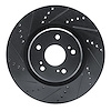 E-Line Drilled & Slotted Black Brake Rotor, Fits Select Acura/Honda, Position: Front Left - image 1
