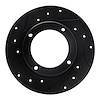 E-Line Drilled & Slotted Black Brake Rotor, 1973-1979 Acura/Honda, Position: Front Left