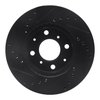 E-Line Drilled & Slotted Black Brake Rotor, 1984-1990 Acura/Honda, Position: Front Right - image 4